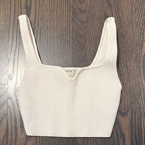Aritzia Babaton White Tank top with dip SIZE XS